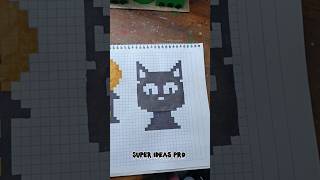 Dibujo de Gato Negro Pixelado #gatonegro #pixelart #artpixel #halloween