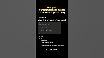 Day 14 Think you know C programming? Test your knowledge with this MCQ! @5minutesprogramming