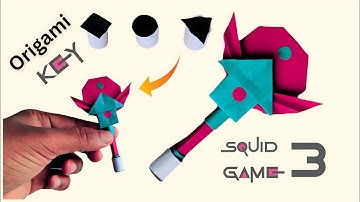 How to Make Squid Game 3 Origami Key | Easy Paper Key Tutorial for Beginners (2025)| squid game fans