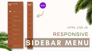 How to Make a Responsive Sidebar Menu in HTML CSS & JavaScript - Step by Step