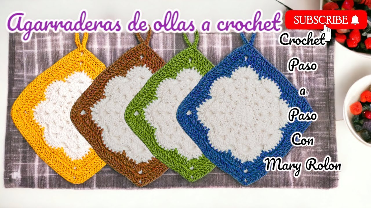 ¡¡MUY BUENA IDEA!!  Agarraderas de ollas y sartenes bonito y fácil tejido lindos decorativos