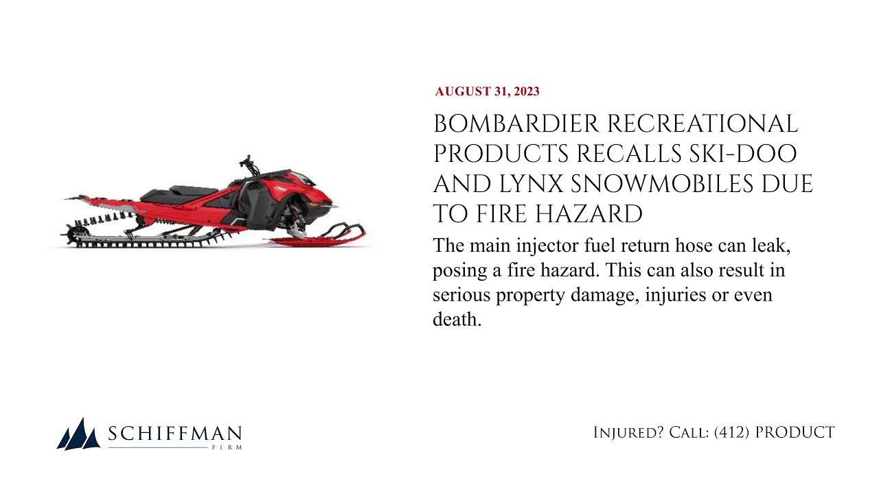 Bombardier Recreational Products (BRP) Recalls SkiDoo and Lynx Snowmobiles Due to Fire Hazard