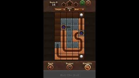 Roll The Ball Slide Puzzle 2 - Moves Basic G Level 14 Walkthrough