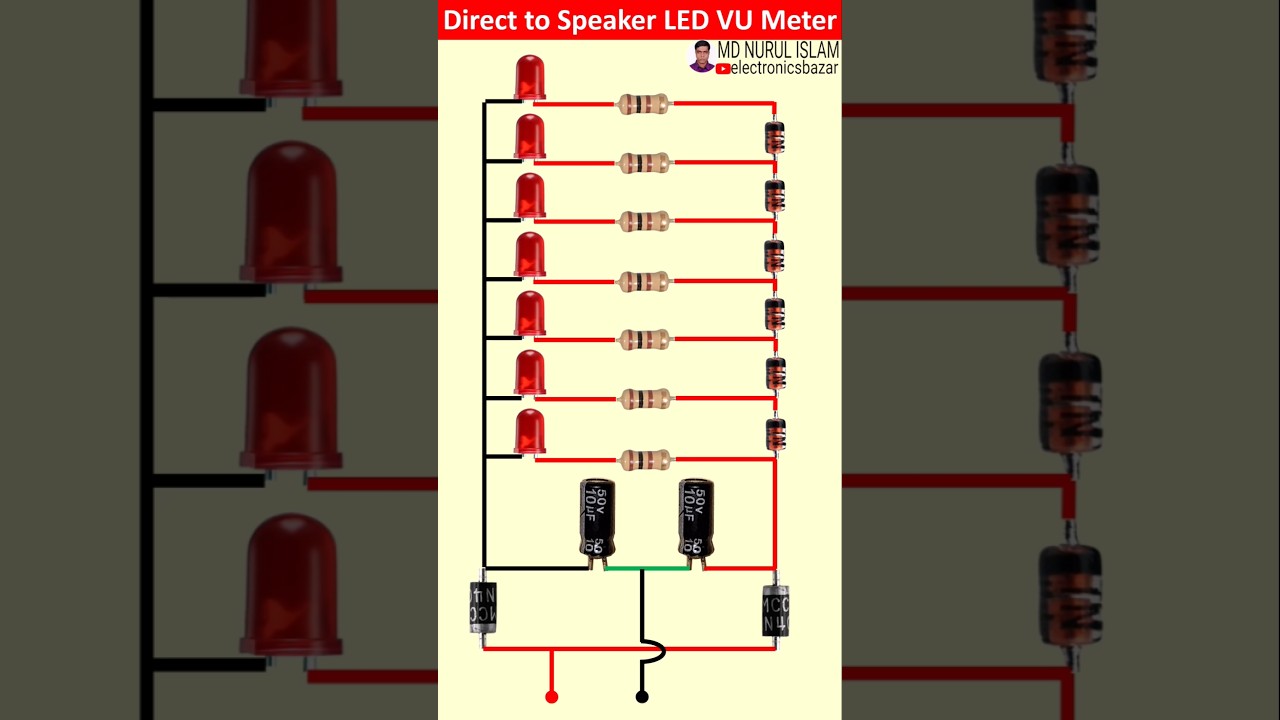 How to Make Speaker LED VU Meter Circuit || Simple LED VU Meter Circuit without IC and Transistor