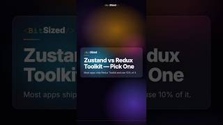 Zustand vs Redux Toolkit — Pick One #shorts