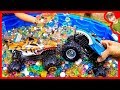 Monster Trucks Riding In Orbeez!