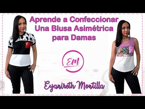 Elabora una Blusa Asimétrica con retazos Damas - YouTube