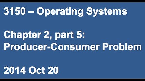 CSCI 3150 Lecture - Producer-Consumer Problem (Oct 20)