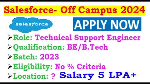 Salesforce is hiring 2023 Batch | No % Criteria | Salary 5 LPA | Required Skills? #jobupdates4u