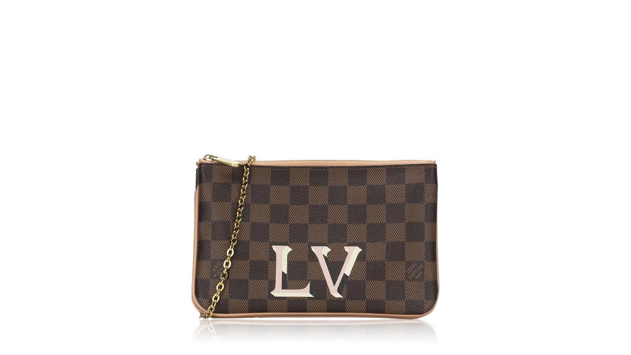 Louis Vuitton - Double Zip Pochette - Black / Beige Leather Crossbody -  FULL KIT