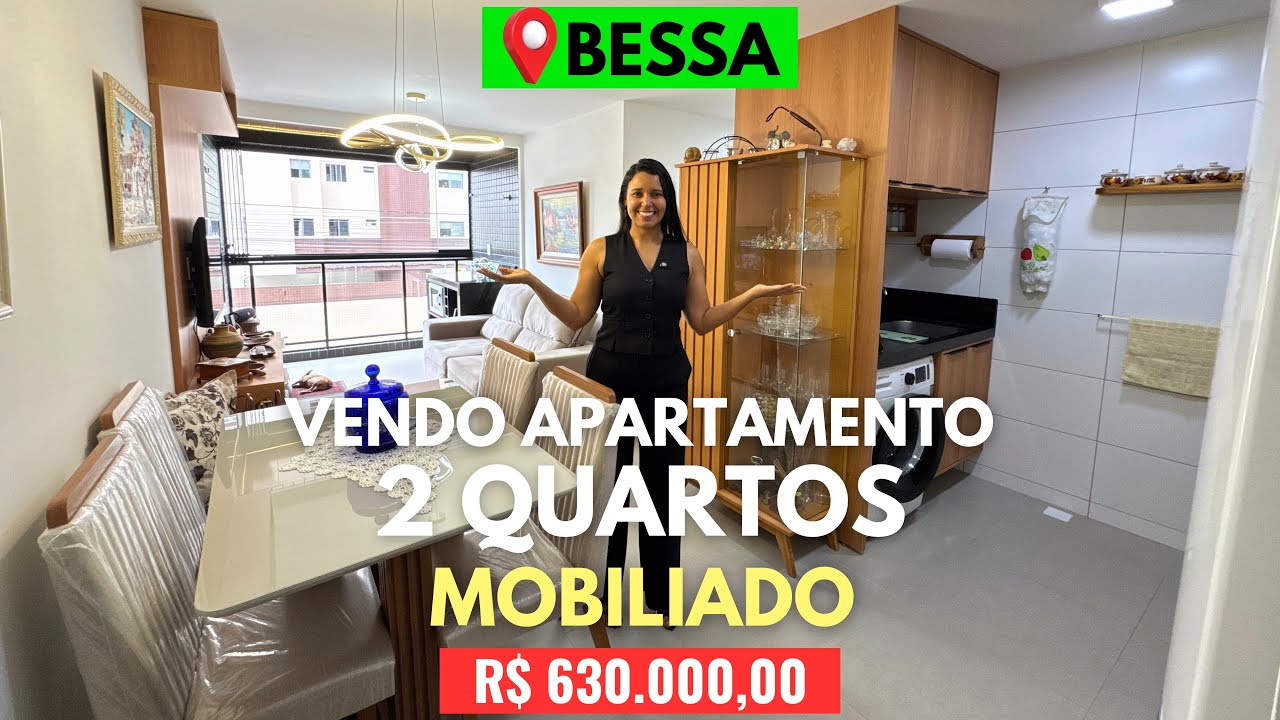 Vendo Apartamento de 2 quartos Mobiliado no bairro do Bessa em João Pessoa-PB | Elevador e Lazer 