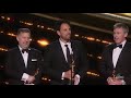 Oscars Moment Guillaume Rocheron, Greg Butler, and Dominic Tuohy accept the Oscar for Best