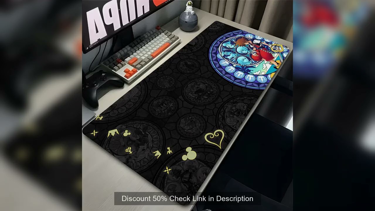 Mouse Pad Anime Black Extended Desk Mat PC K-kingdom H-hearts Keyboard Pad Laptop Gaming Accessories