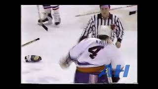 NHL Dec. 10, 1991 Uwe Krupp,NYI v Brendan Shanahan,STL New York Islanders St. Louis Blues