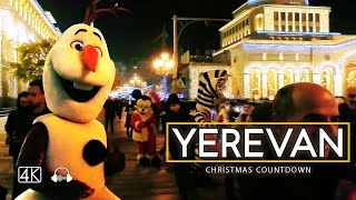 Walking Tour in Yerevan, Armenia, Christmas Countdown, Dec 21, 2023, 4K 50fps
