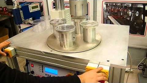 Ultrasonic welding machine for PVC cylinder box - Sonic Italia