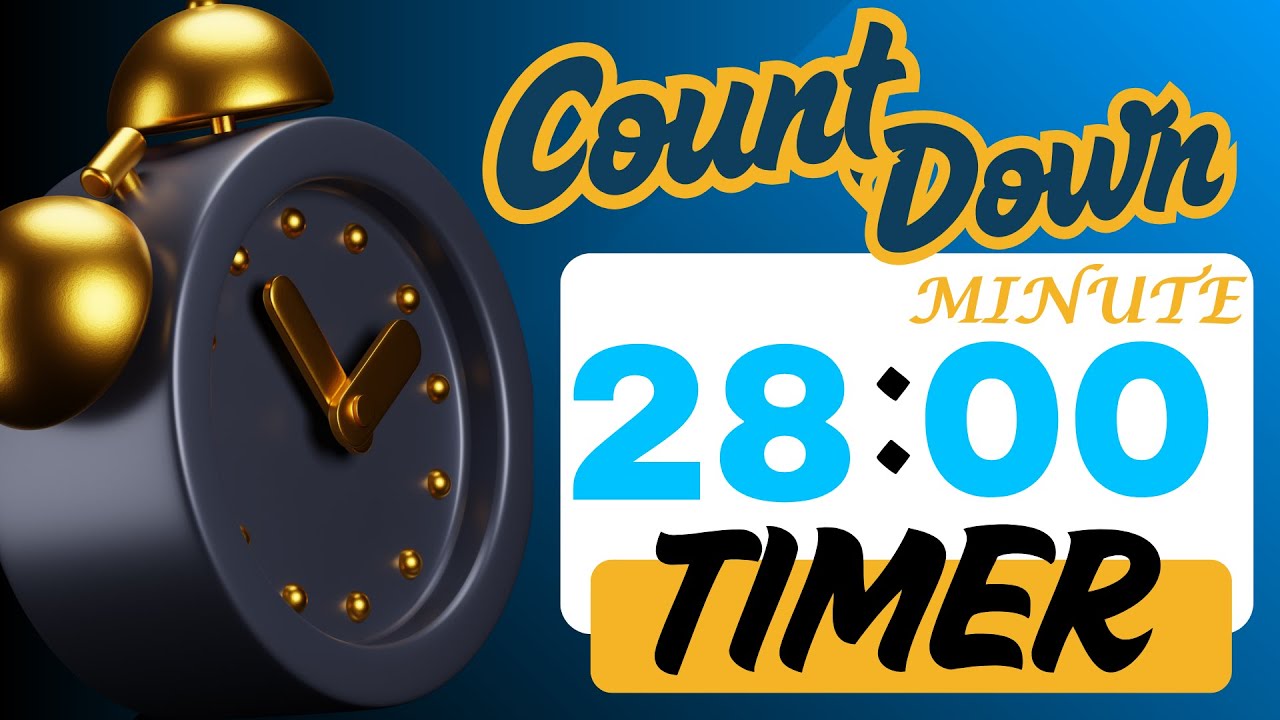 28 Minute Timer ⏲️ | Silent Countdown Timer | No Sound | For Study ...
