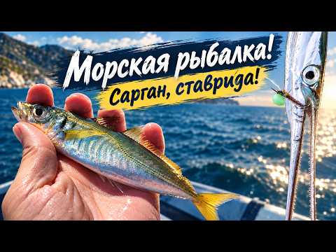 Морская рыбалка, сарган и ставрида! Моё первое видео по рыбалке!