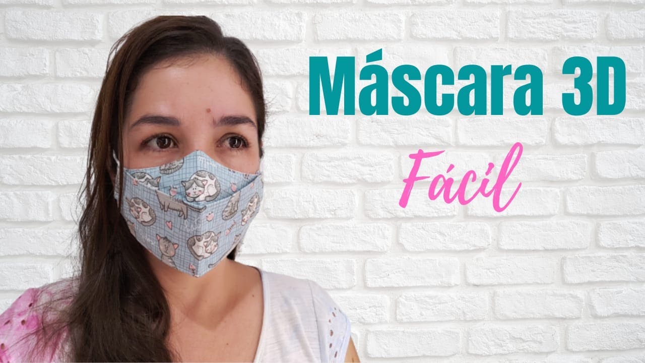 Máscara 3D com Molde - fácil elástico ajustável