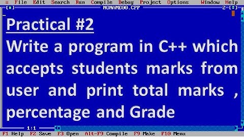 Write a program in C++ which takes sub marks  from user and print total marks , percentage and Grade