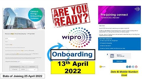 Wipro Onboarding On 13 April | Mobile no. issue ,Date issue  WILP Elite #wipro #onboarding #techmore