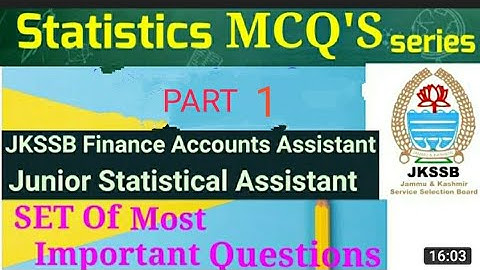 mcqs on primary and secondary data ||STATISTICS FOR JKSSB FAA || STATISTICS FOR JKSSB JSA ||