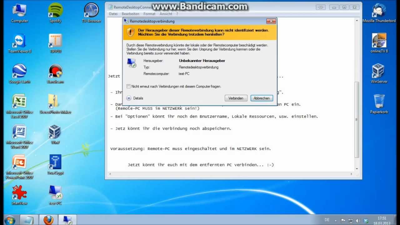 Remotedesktopverbindung Remotedesktopverbindung