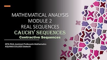 Contractive Sequences Definition and Theorem Contractive Sequences are Cauchy and hence Convergent