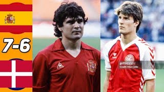 Spain 1 x 1 (54) Denmark (Camacho, Michael Laudrup) ●UEFA Euro 1984 Extended Goals & Highlights