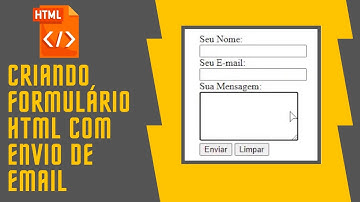CRIANDO UM FORMULÁRIO HTML COM ENVIO DE EMAIL