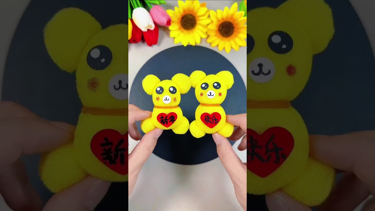 kids funny video|Make a cute little bear using sponges from home| tedey Bear|Easy idea| viral video