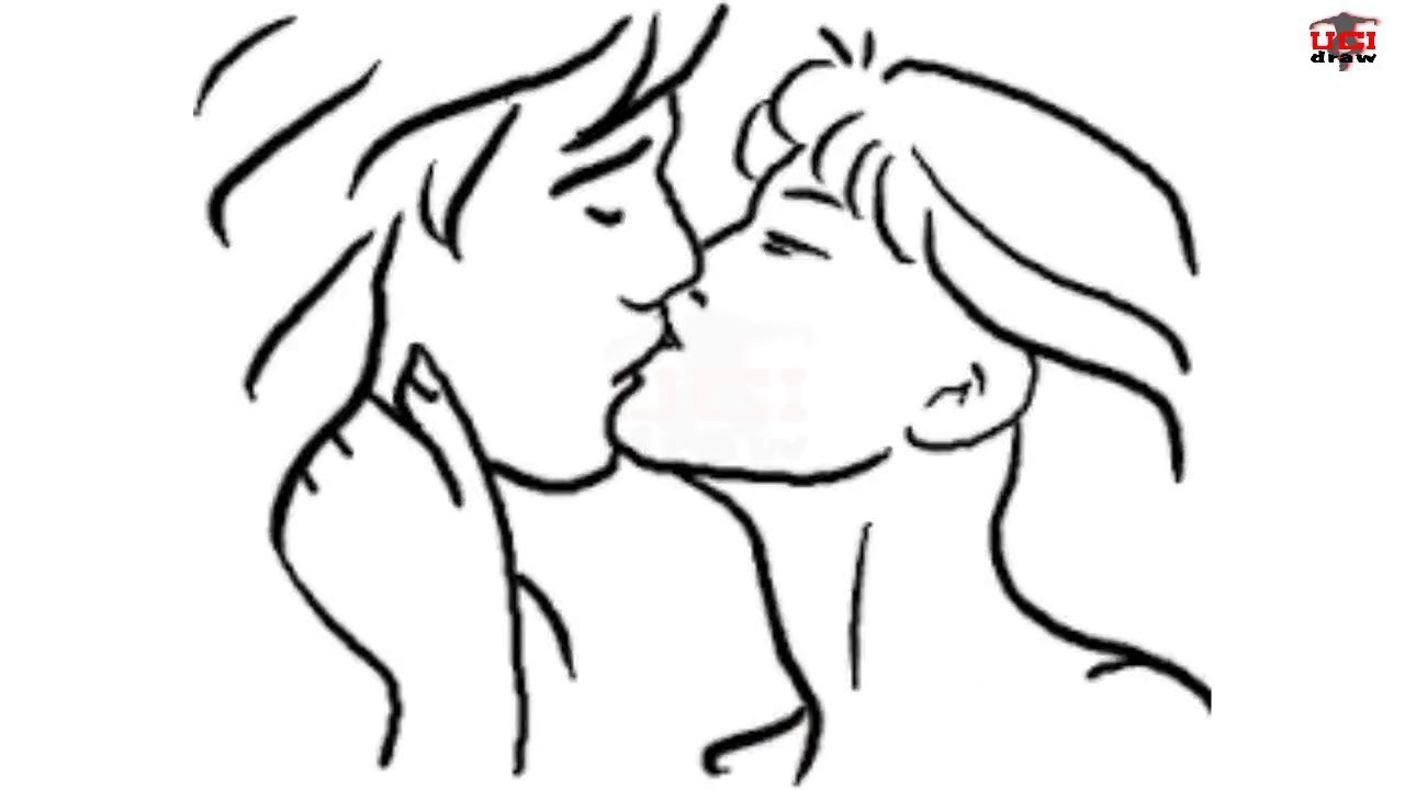 How To Draw People Kissing Step By Step Easy For Beginners Kids Simple Kissing Drawing Tutorial Youtube