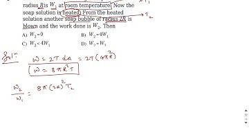 The work done in blowing a soap bubble of radius R is W1 at room temperature. Now the soap solution