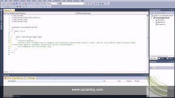 C# Dersleri - Foreach Döngüsü - www.ozcantoy.com