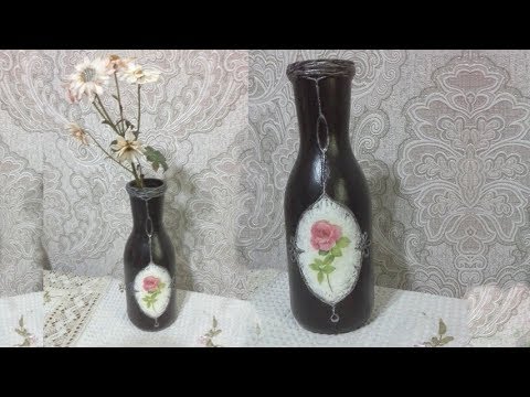 Ваза из бутылки стеклянной