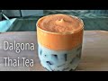 Sugar-free Dalgona Thai Tea with Coffee Jelly | Whipped Thai Tea | Keto Low Carb