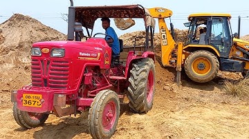 New Jcb 3dx Backhoe Machine Loading Red Mud In 2 Mahindra Tractors | Jcb and Tractor Cartoon