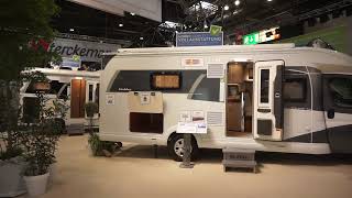 Motorhome With Large Rear Washroom And Side Bed. Hobby Optima De Luxe T75Hf