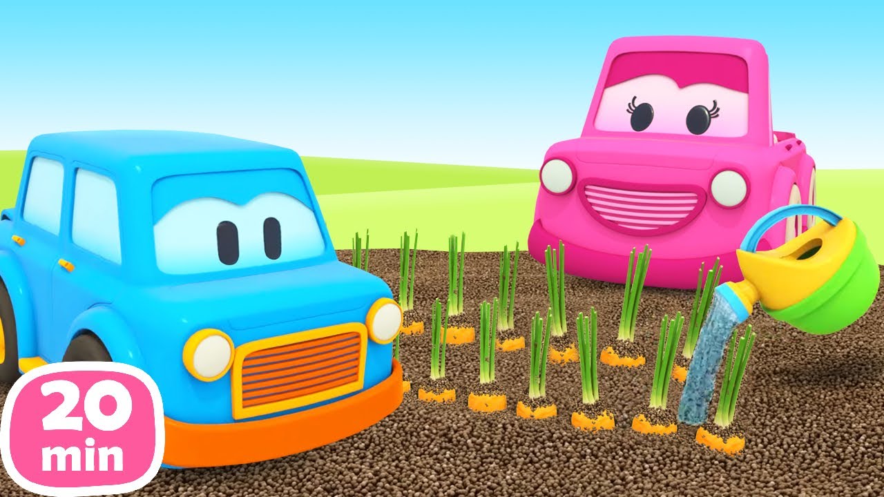 Vamos aprender os legumes com os carros inteligentes! Desenhos animados. Animação e desenho infantil