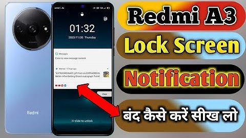 redmi a3 lock screen notifications, Lock screen notification off redmi a3, redmi a3 hide