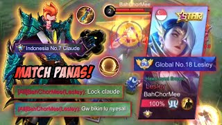 NGAKAK SUMPAH! LAWAN TOP GLOBAL LESLEY! BACOT MULU! GW MAU DILOCK KATANYA! TOP GLOBAL CLAUDE! | MLBB