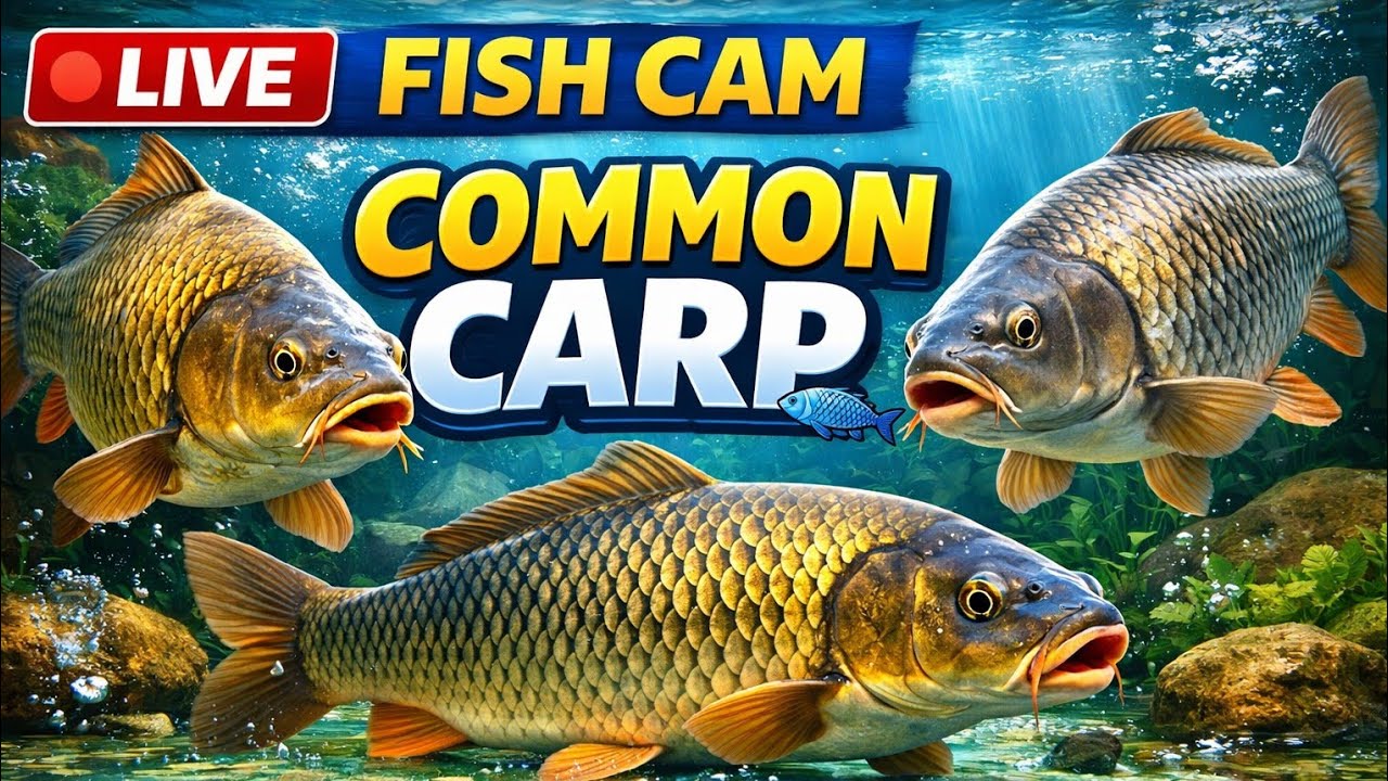 LIVE 🐟 Common Carp Fish Swimming | Relaxing Pond Cam
