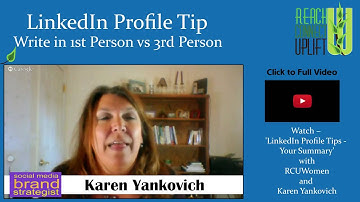 Linkedin Profile Tips - Write it in 1st Person or 3rd Person