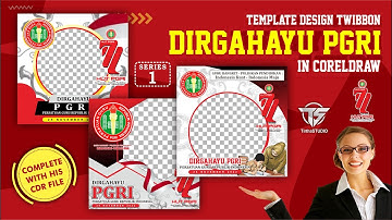 template desain twibbon hut pgri | tirtha studio