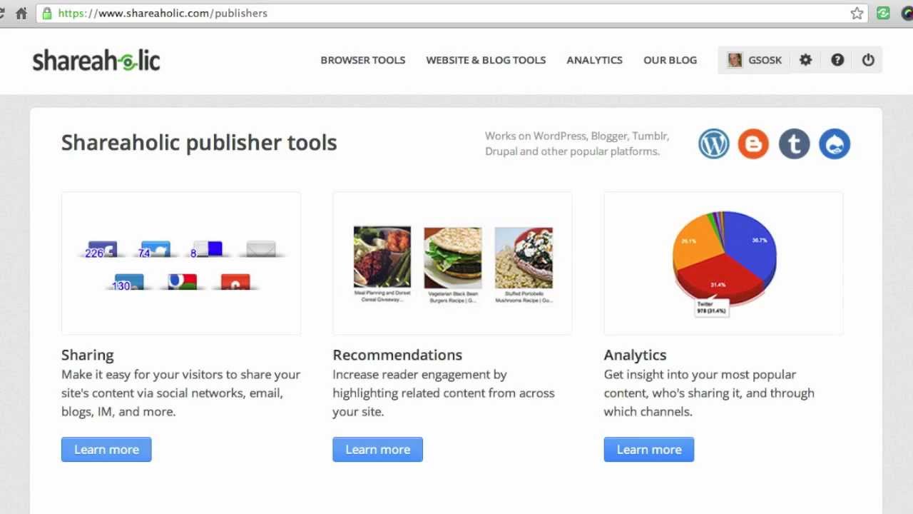 Shareaholic Publisher Tools Overview - YouTube