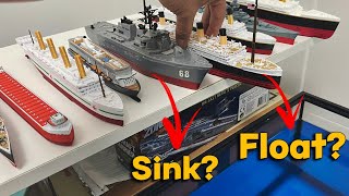 Will All These Ships [ Titanic, Britannic, Edmund Fitzgerald ] sink or Float? Titanic Model Sinking!