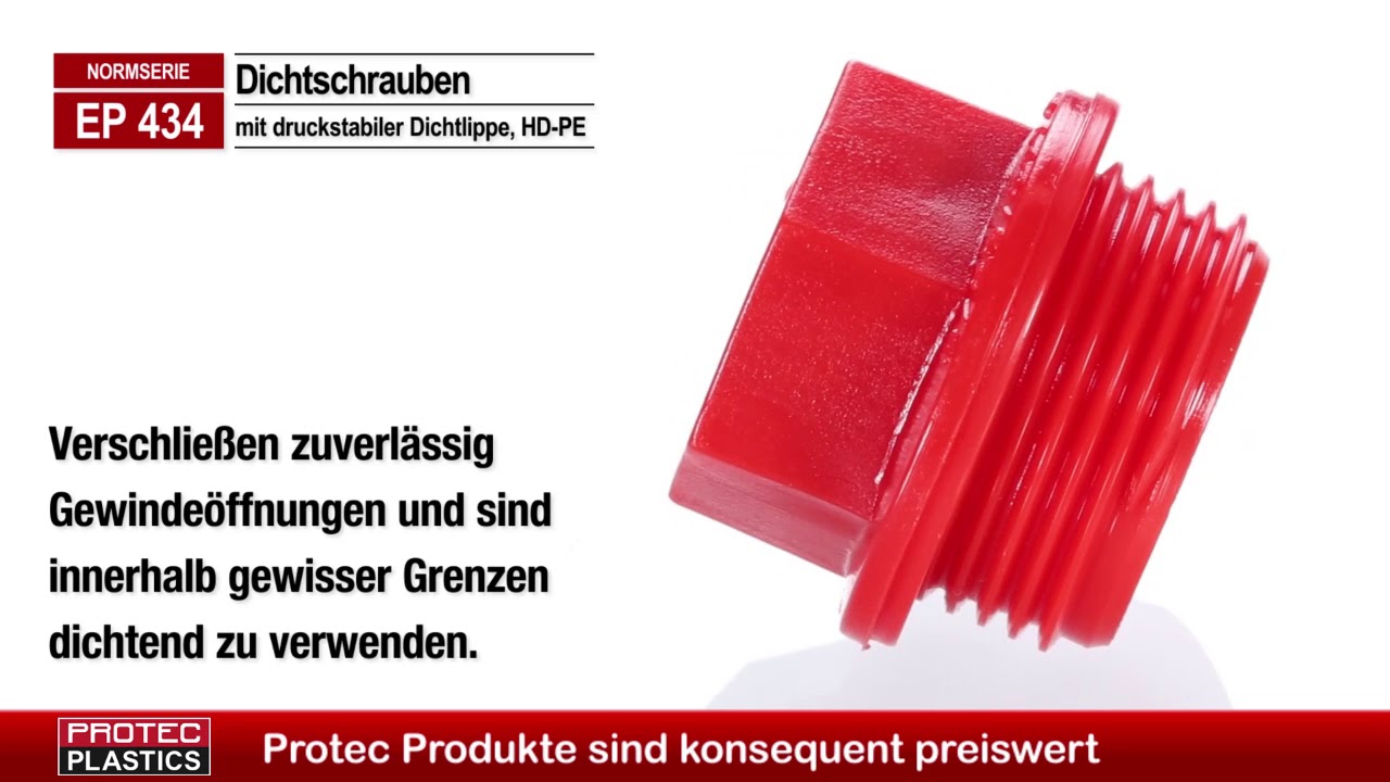 Captop EP 434 HD-PE Dichtschrauben mit druckstabiler Dichtlippe