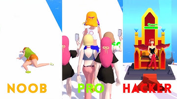 Noob vs Pro vs Hacker - Influencer Rush All Levels Gameplay (IOS, Android)
