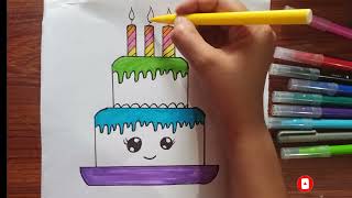 How To Draw A Cute Cake Kids Drawing
