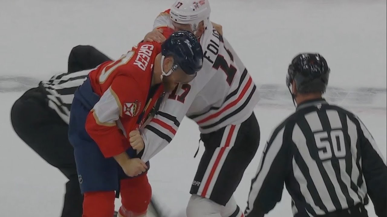 Nick Foligno Challenges A J Greer